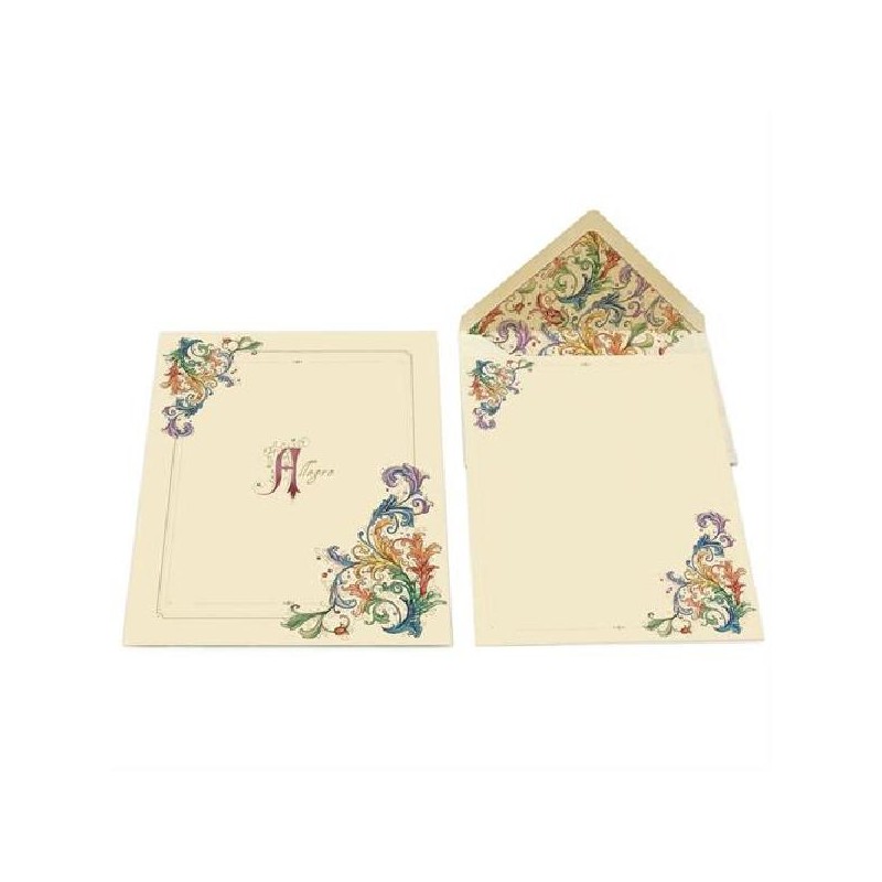 ALLEGRO 10 CARTONCINI E BUSTE 12X17 foglio 16,8x22,8cm  busta 17,5x12cm [2087431-00.jpg]