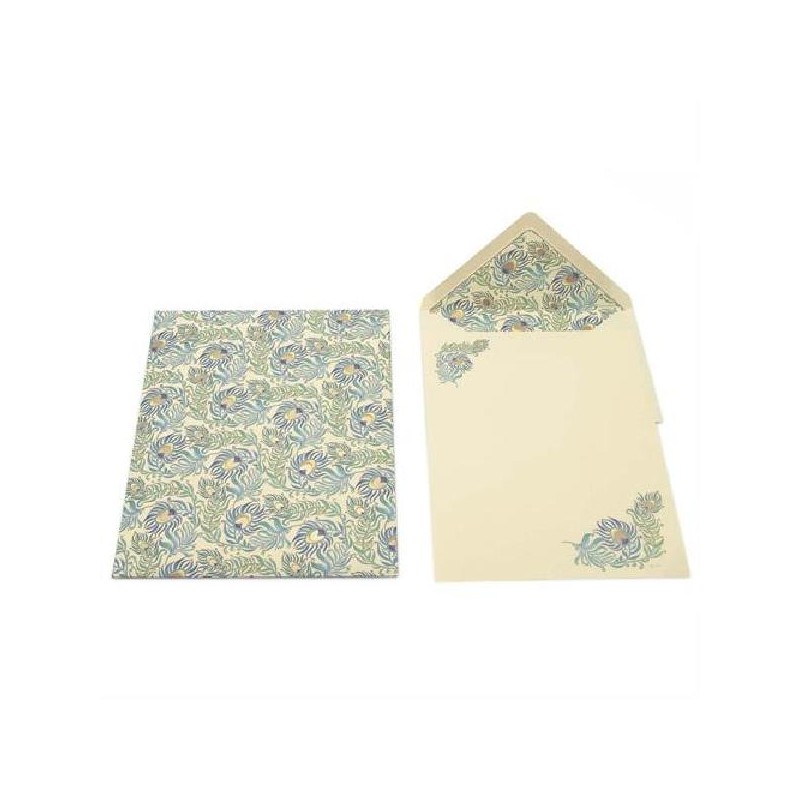 ---PEACOCK 10 CARTONCINI E BUSTE 12X17 foglio 16,8x22,8cm  busta 17,5x12cm [2087433-00.jpg]