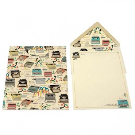 ---OLIVETTI 10 CARTONCINI E BUSTE 12X17 foglio 16,8x22,8cm  busta 17,5x12cm [2087434-00.jpg]