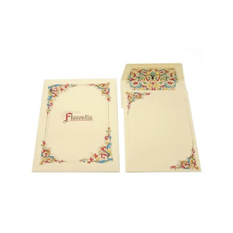 ---FLORENTIA 10 CARTONCINI E BUSTE 12X17 foglio 16,8x22,8cm  busta 17,5x12cm [2087438-00.jpg]