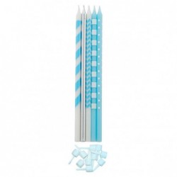 CANDELE RIGHE-POIS 10pz-16cm AZZ/ARG [8840206-00.jpg]