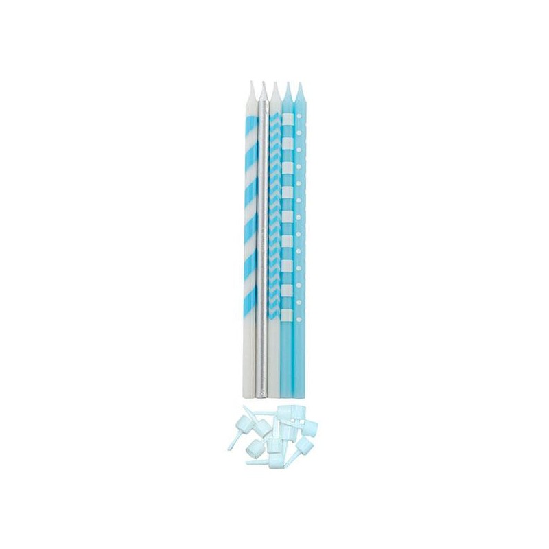 CANDELE RIGHE-POIS 10pz-16cm AZZ/ARG [8840206-00.jpg]