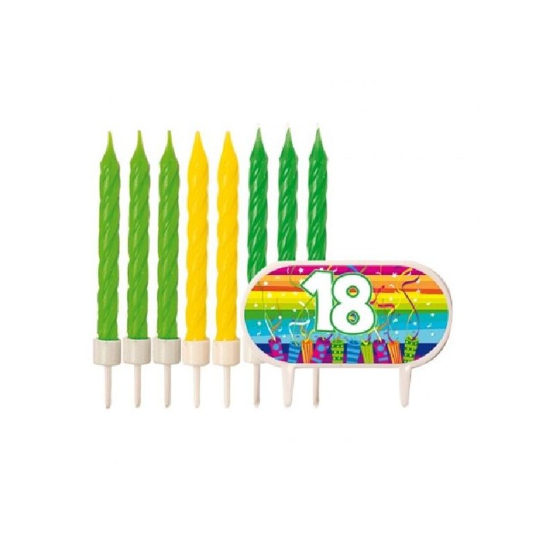 CANDELINE C/SOSTEGNO 18ANNI 8pz [8840237-00.jpg]