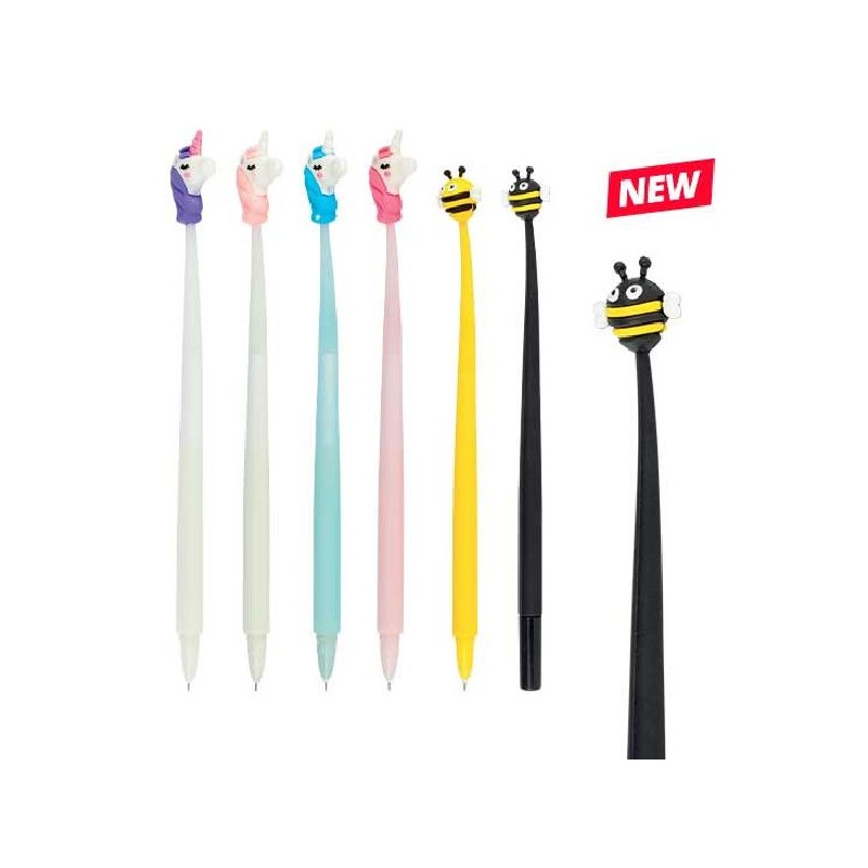 ---PENNA FUSTO SILICONE UNICORN&CUTIE NI INCHIOSTRO BLU 6 Sogg.Ass. PUNTA 0,7mm [1101057-00.jpg]