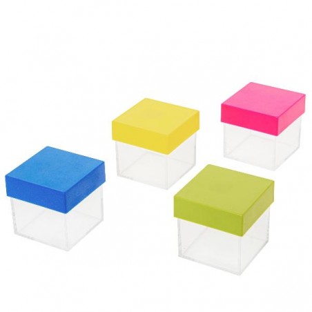 SCATOLA CONFETTI BOX cm5,5H5 RIGIDA CON COPERCHIO COLORATO [0190301-00.jpg]