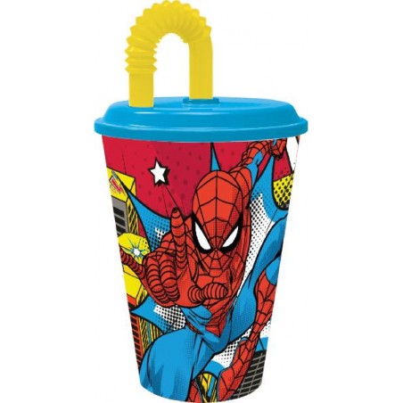 BICCHIERE CON CANNUCCIA SPIDERMAN [0300131-00.jpg]