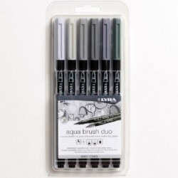 LYRA AQUA BRUSH DUO 6pz GREY TONES [FILAL6521063-00.jpg]